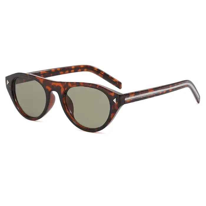 Lunettes de soleil ovales vertes pour femmes