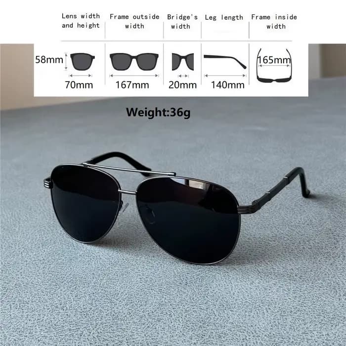 Janvancy 165mm lunettes de soleil polarisées surdimensionnées hommes