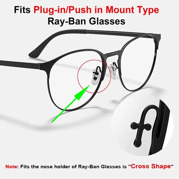 Plaquettes de nez de rechange en gros pour lunettes de soleil et de vue Ray-Ban RB4285 RB3546 RB4264 RB4336 RB3736 à fixation par clip