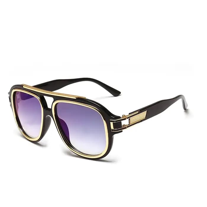 Nouvelles lunettes de soleil de luxe pour hommes avec des verres carrés surdimensionnés rétro