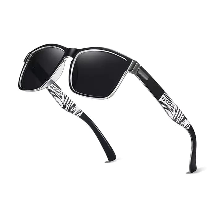 Lunettes de soleil carrées unisexes vintage à motif unique