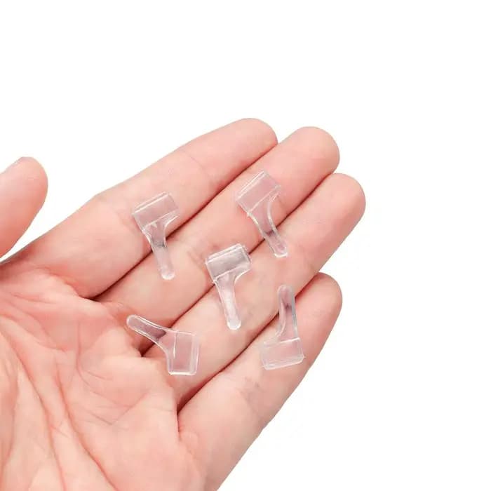 Crochets d'oreille en silicone coordonnants transparents pour lunettes