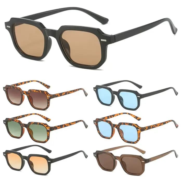 Lunettes de soleil vintage à rivets ronds pour femmes et hommes