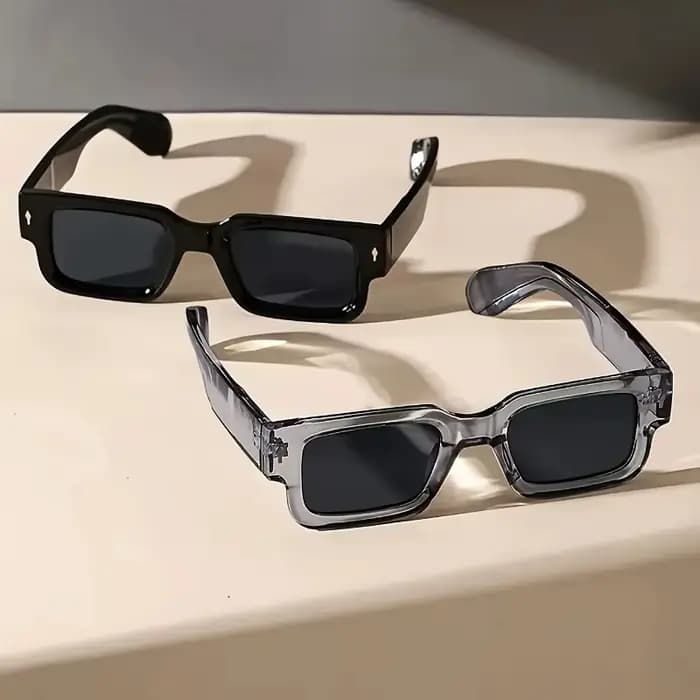 Lunettes de soleil carrées rétro unisexes
