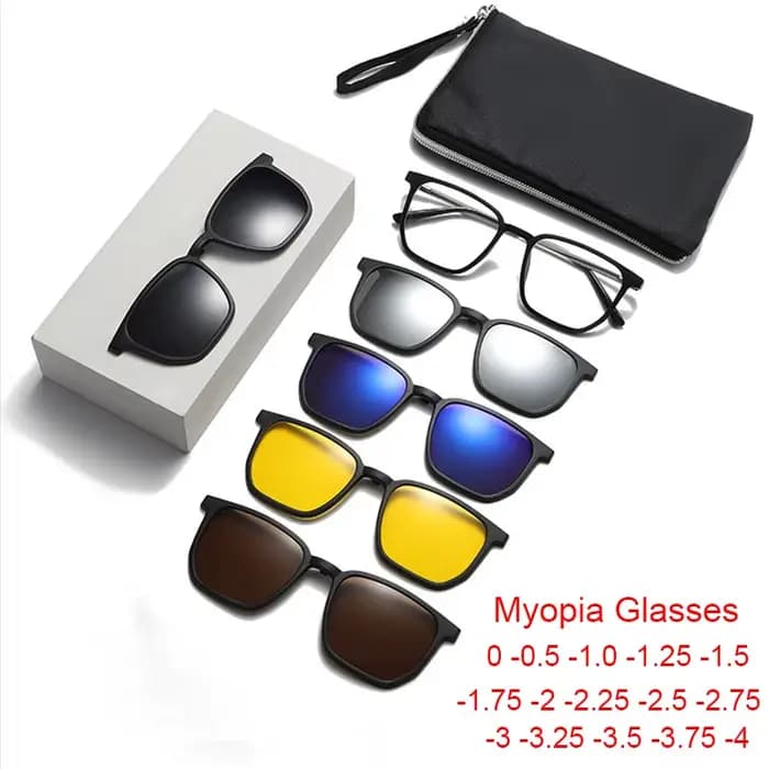 Lunettes de myopie optiques à clip magnétique pour hommes et femmes