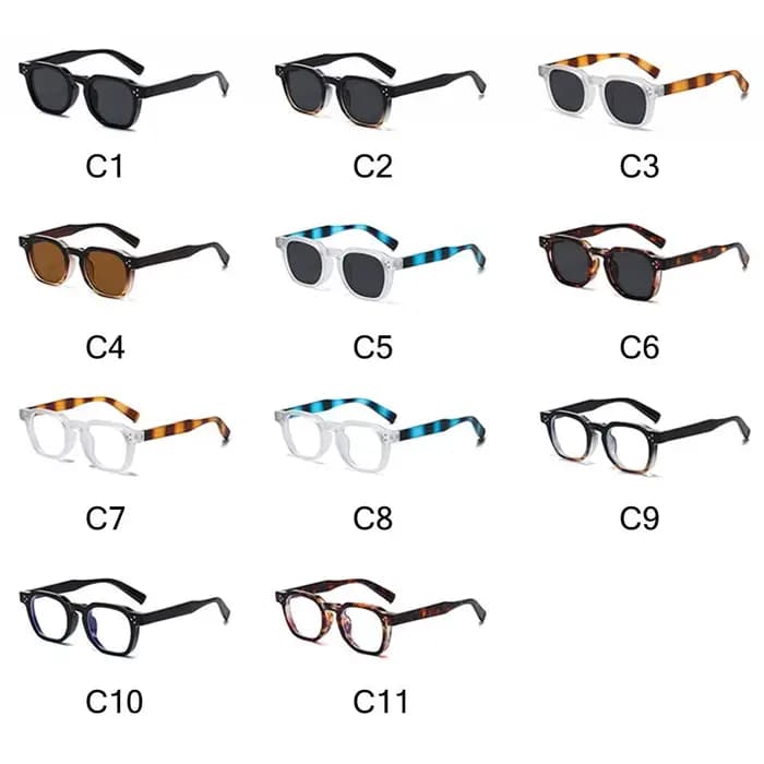 Lunettes de soleil à rivets ronds