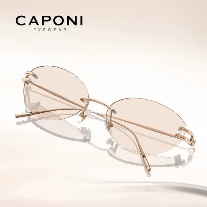 CAPONI Nouvelles lunettes de soleil œil de chat sans monture pour femmes