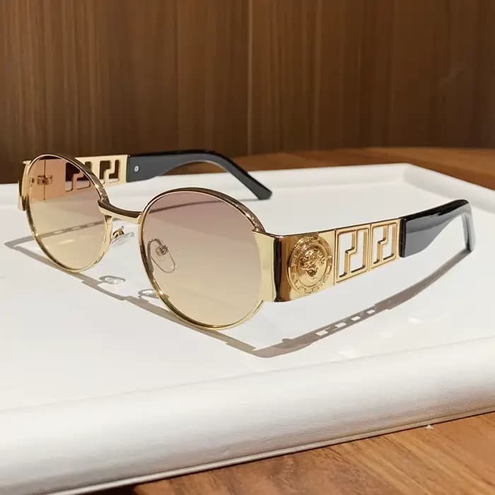 Lunettes de soleil ovales en métal