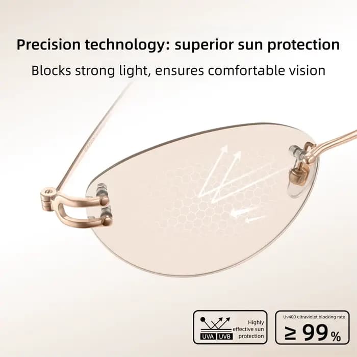CAPONI Nouvelles lunettes de soleil œil de chat sans monture pour femmes