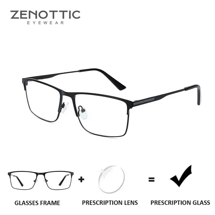ZENOTTIC Titanium progressive prescription Glasses Square anti - blue light myope