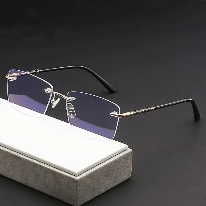 Lunettes d'affaires sans monture pour homme