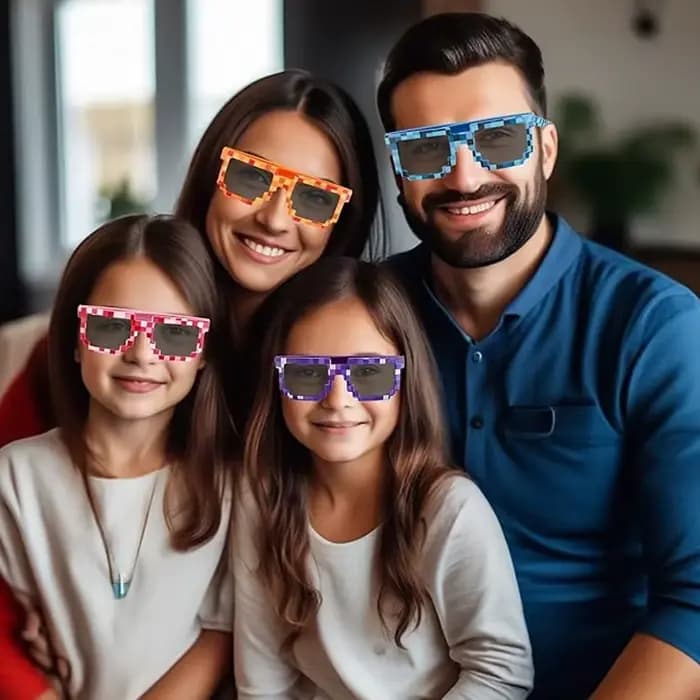 1-60 pièces Lunettes Pixel Rétro pour Adultes