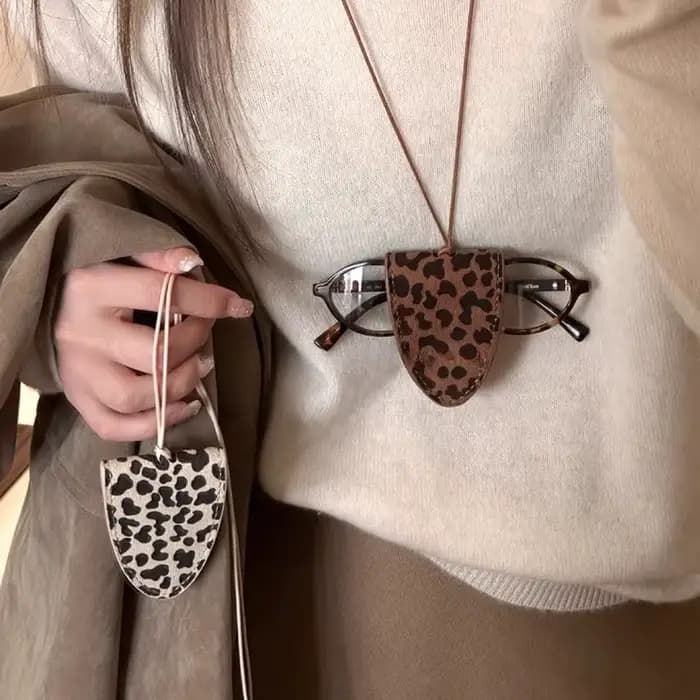 Sac de rangement de lunettes léopard