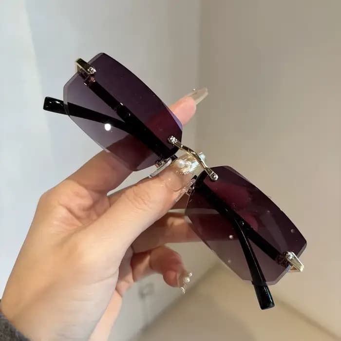 Lunettes de soleil sans monture couleur océan pour hommes et femmes