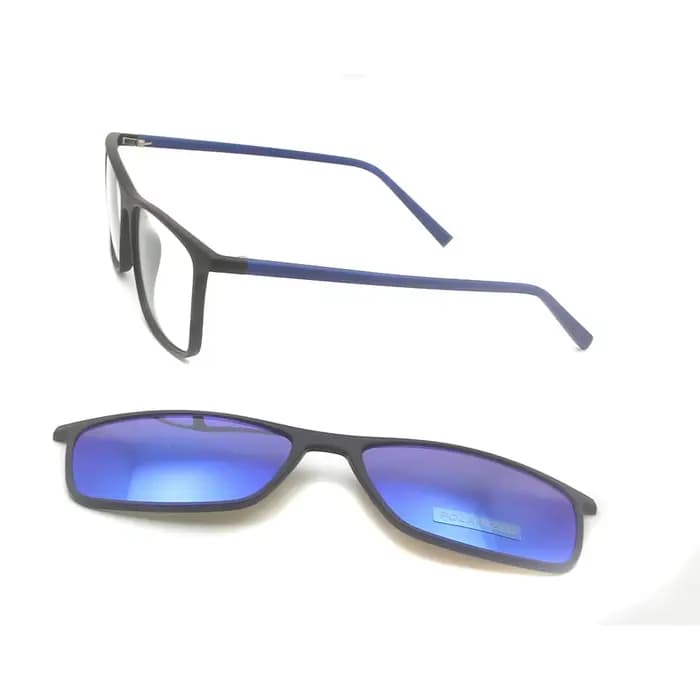 Lunettes carrées polarisées cadre aimant Clip-On