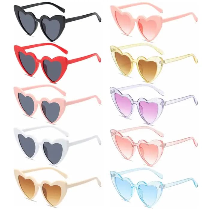 Lunettes de soleil en forme de cœur pour femmes