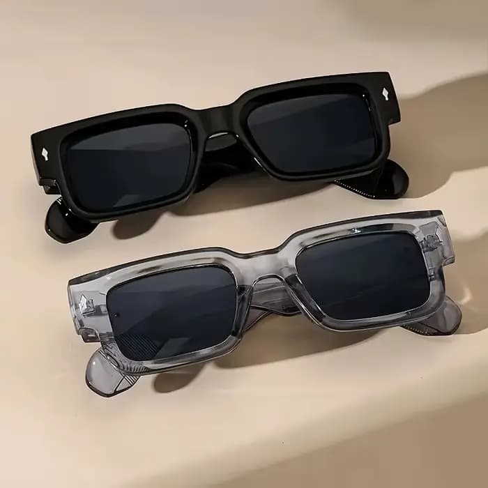 Lunettes de soleil carrées rétro unisexes