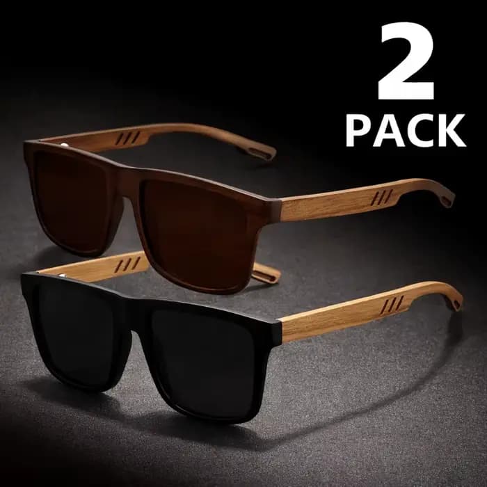 1/2 paires de lunettes rétro unisexes ultra-légères en noyer