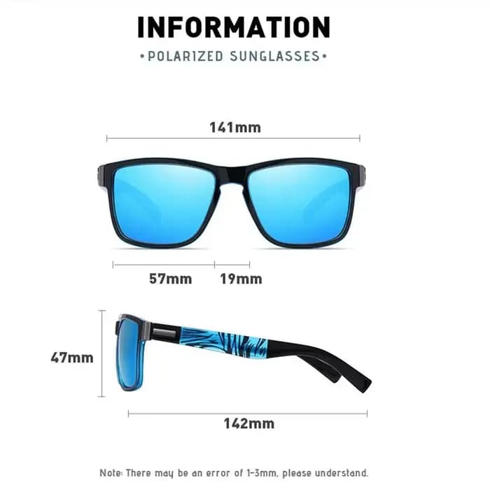 Lunettes de soleil carrées polarisées pour hommes