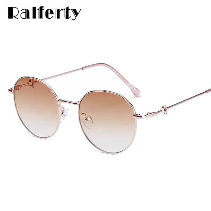 Ralferty-Lunettes de soleil rondes vintage pour femmes