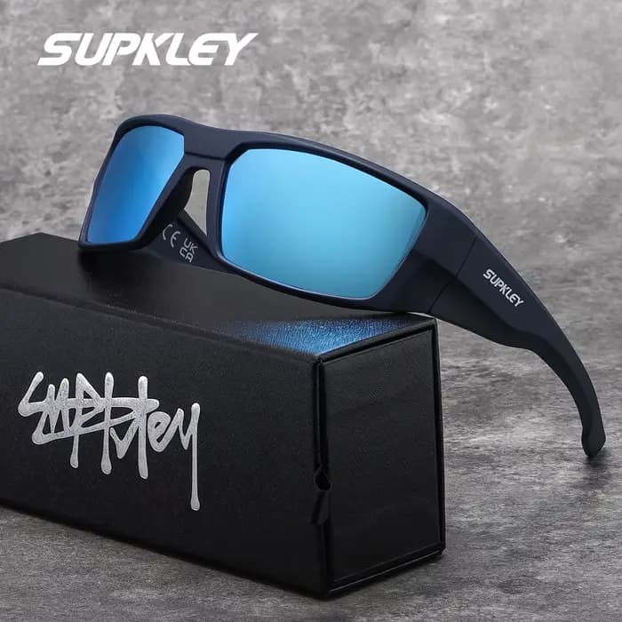 SUPKLEY Lunettes de soleil légères de style sport pour hommes avec monture carrée