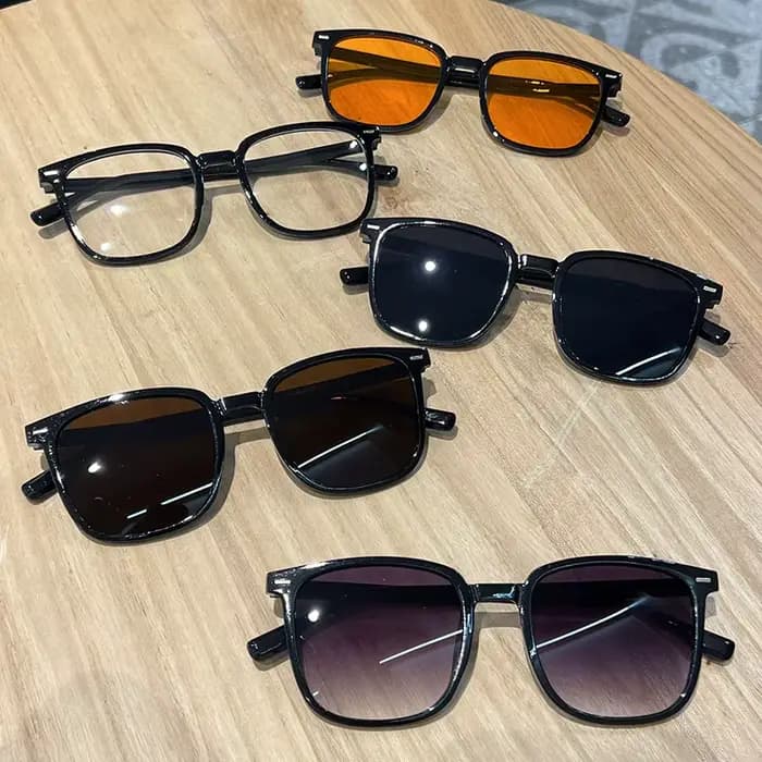 2025 nouvelles lunettes de soleil à lentille marron rétro monture carrée