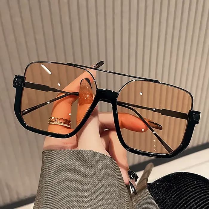 Lunettes de soleil carrées à double pont pour femmes