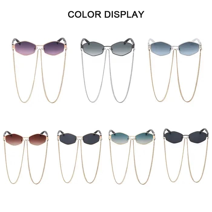 Lunettes de soleil punk 2026 avec chaîne