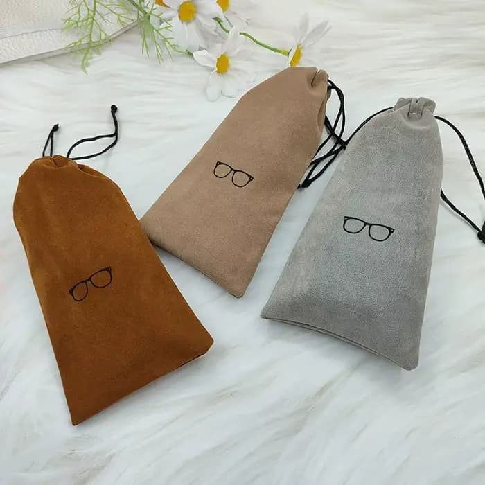 Étui à lunettes portable en tissu floqué