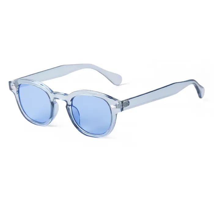 Lunettes De Soleil rondes bleues transparentes pour femmes et hommes