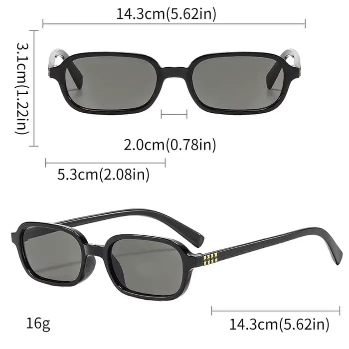 Lunettes de soleil vintage pour hommes et femmes 2026 – Montures tendance rectangulaires anti-UV400 – Petites