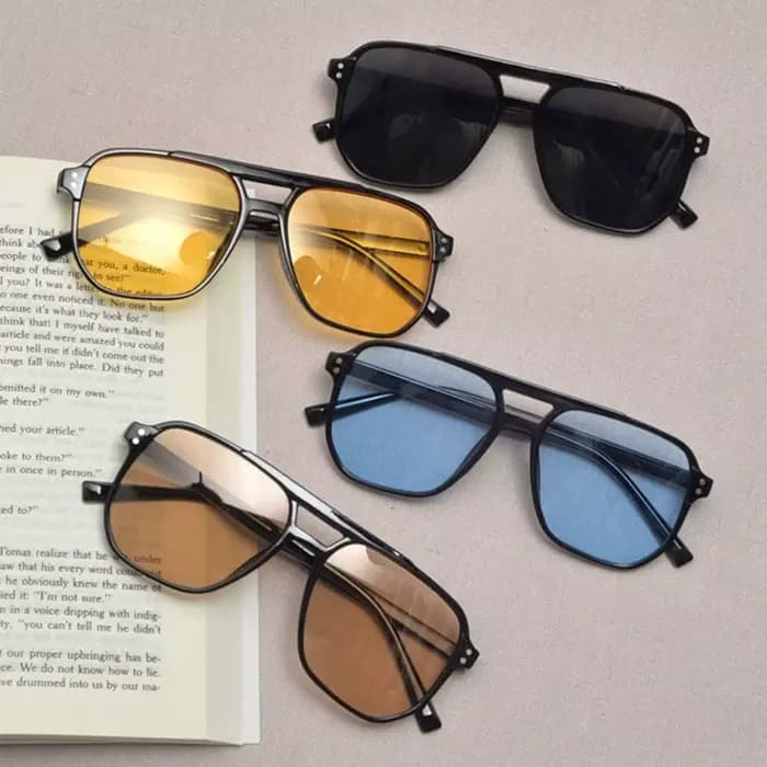 Lunettes de soleil carrées punk anti-UV
