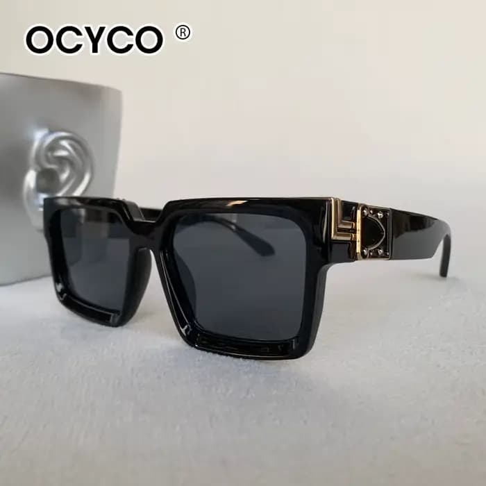Lunettes de soleil carrées surdimensionnées multicolores pour hommes et femmes