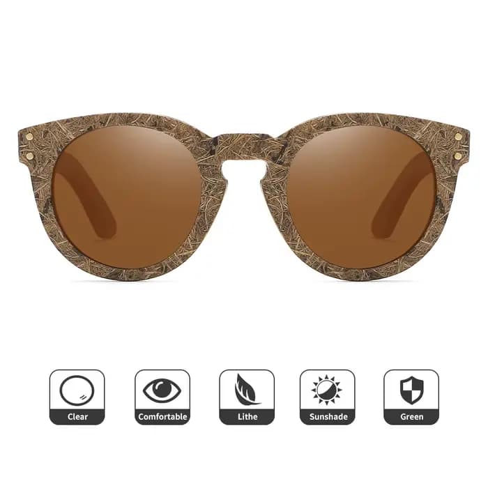Lunettes de soleil polarisées écologiques en fibre de coco