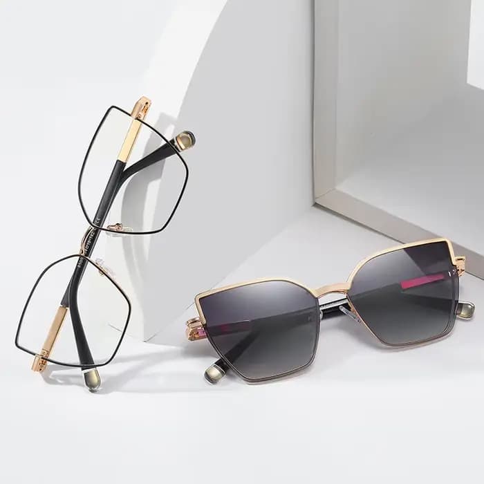 Lunettes de myopie optiques à Clip magnétique pour femmes 2 en 1