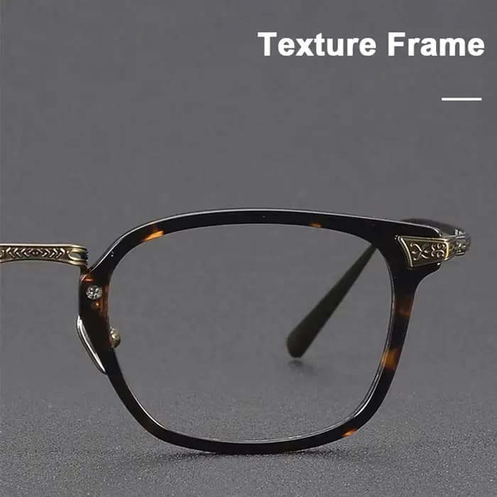Marque japonaise même Design rétro carré hommes lunettes cadre haute qualité acétate titane