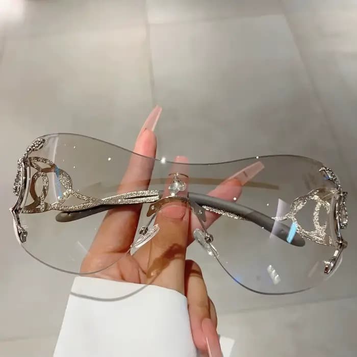 Lunettes de soleil Y2K sans monture pour femme