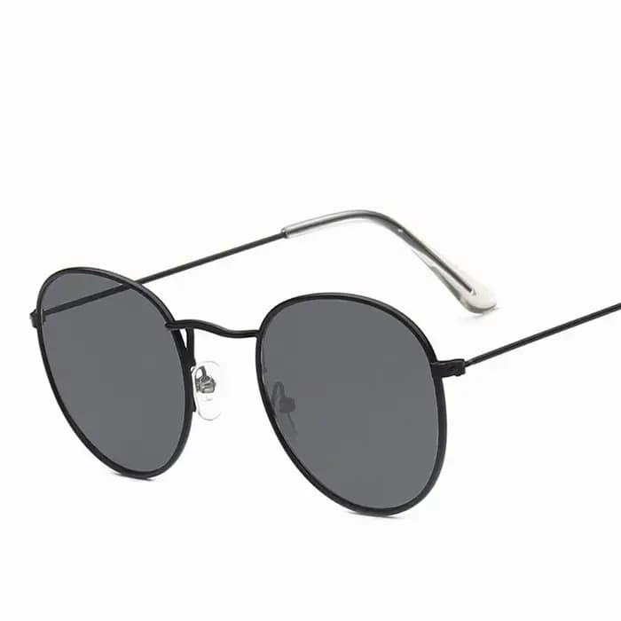 Petites lunettes de soleil rondes en métal rose pour femmes