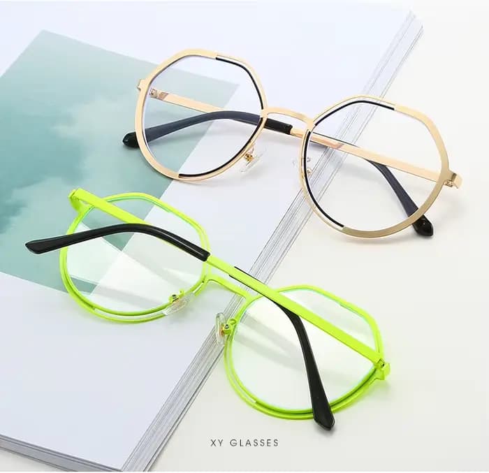 Lunettes rondes hexagonales élégantes