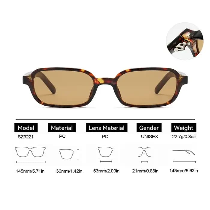 Lunettes de soleil rectangulaires classiques Vintage pour femmes et hommes