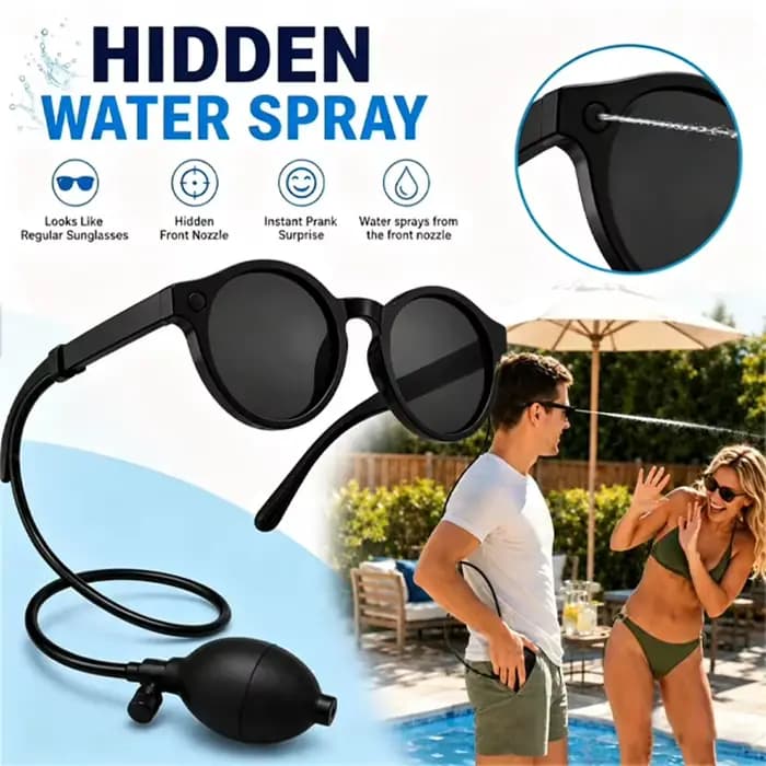 Lunettes de soleil amusantes à jet d'eau avec tube dissimulé pour farces