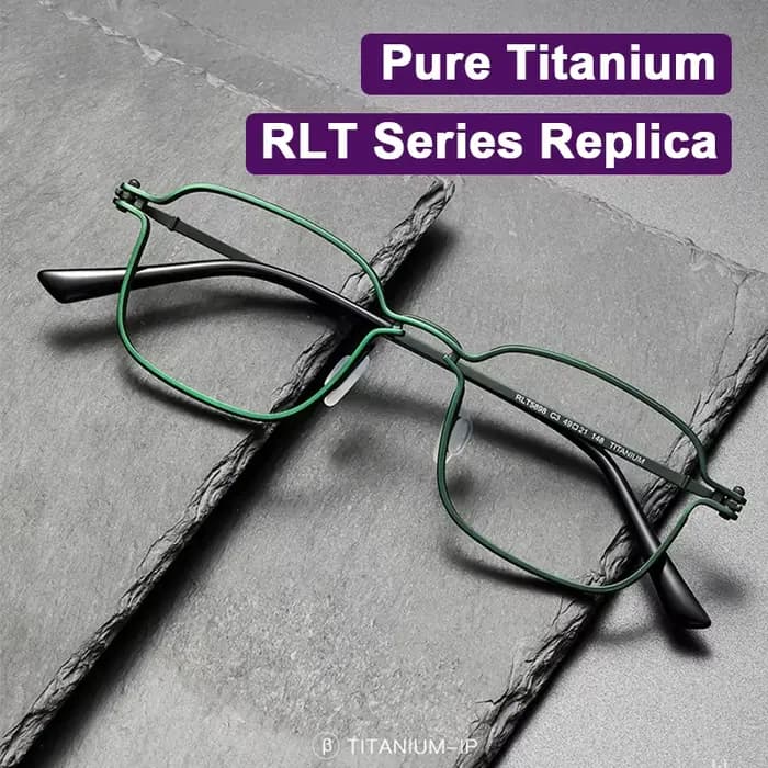 Italie RLT série répliques luxe pur titane cadre carré hommes femmes grand visage lunettes à la main marque Design