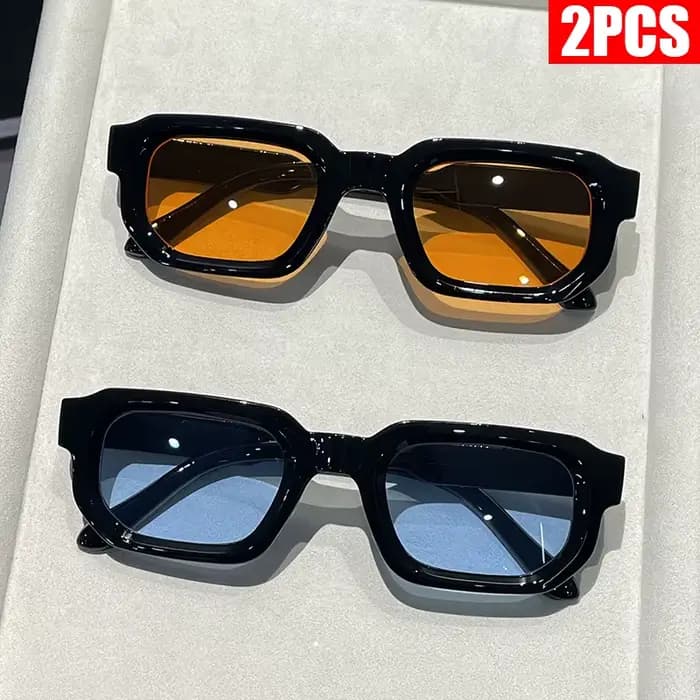 Lunettes de soleil vintage à monture rectangulaire pour femmes