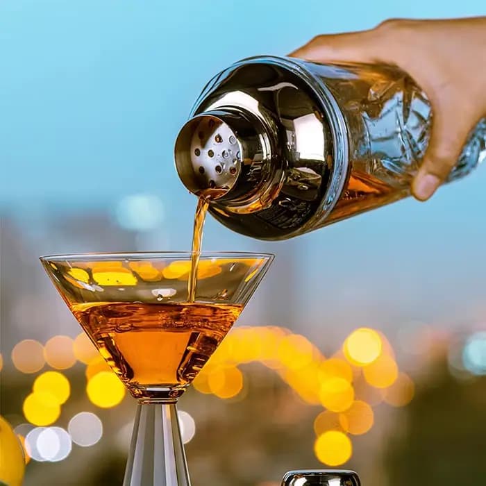 Shaker à cocktail en verre cristal, verre shaker à martini de 17 oz
