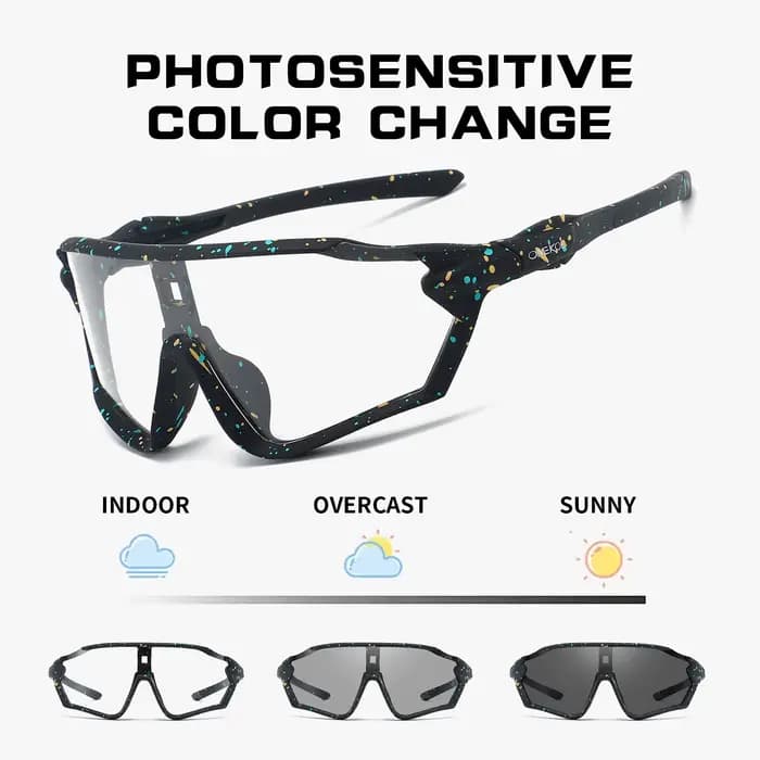 OMEKOL flambant neuf Protection UV lunettes de cyclisme photochromiques