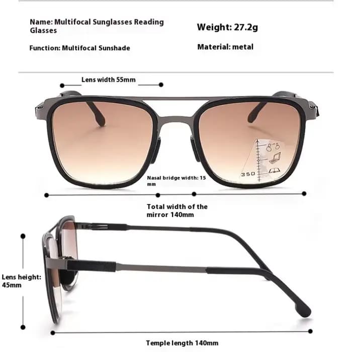 Lunettes de soleil Style presbytie