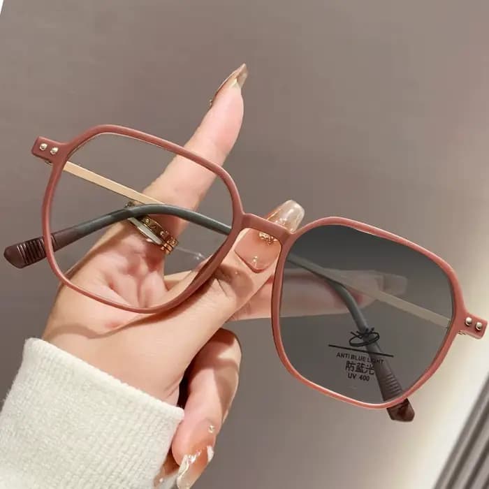 Lunettes de myopie photochromiques à grande monture pour hommes et femmes