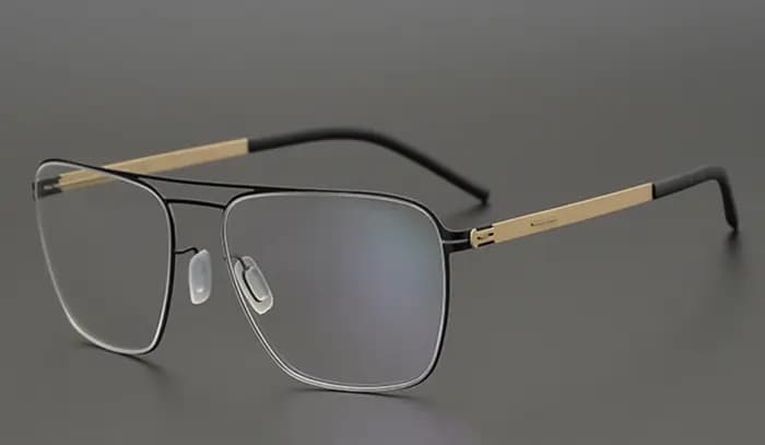Lunettes optiques de pilote à double faisceau faites à la main pour hommes et femmes, cadre de lunettes de marque Berlin, acier inoxydable fin, contrevenants