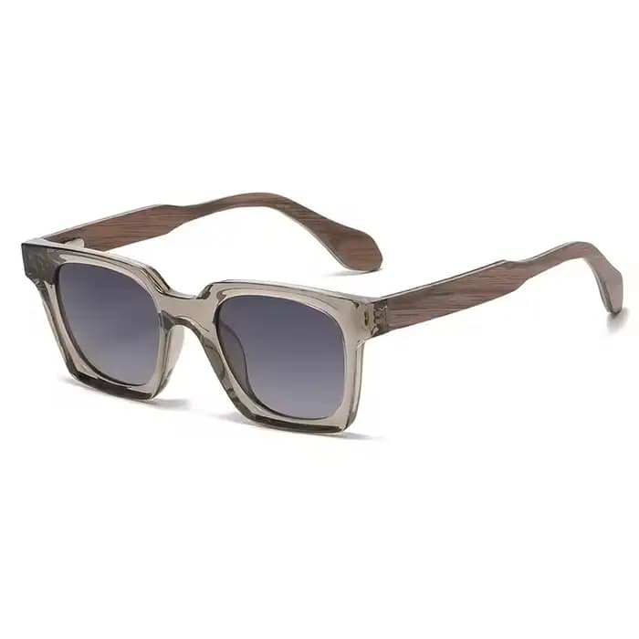 Lunettes de soleil PC tortue à la mode avec branches en bois pour hommes et femmes