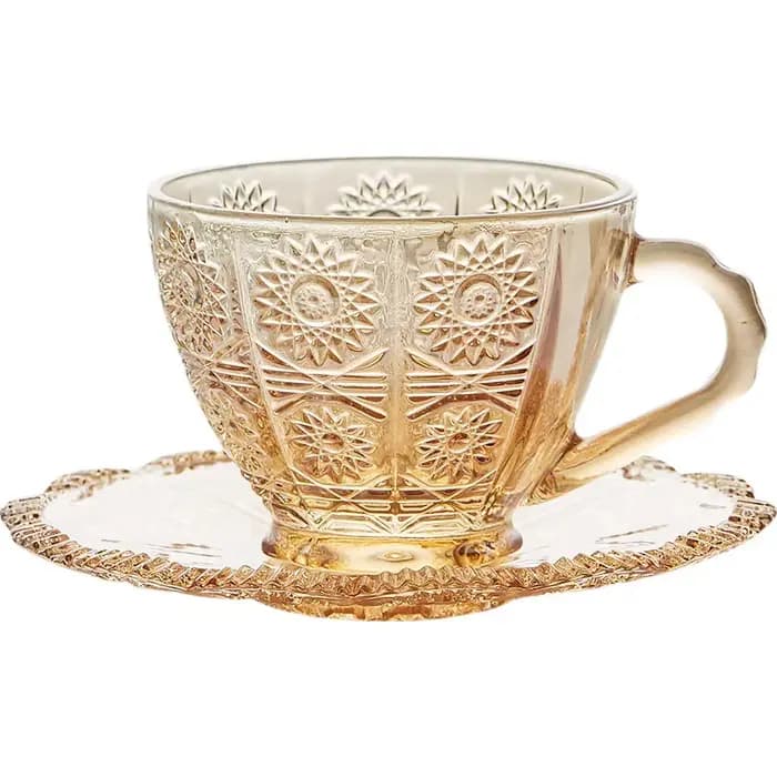 Ensemble de tasses à café en verre nordique pour les amateurs de thé, tasse à latte transparente, ensemble à boire domestique pour les instituts, restaurant de l'après-midi